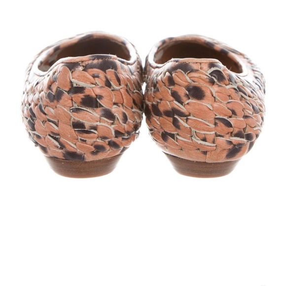 GIVENCHY Woven Leather Leopard Print Flats Size 5 - Picture 6 of 9